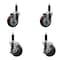 Service Caster 4'' Maroon Poly Wheel Swivel 1'' Expanding Stem Caster Set 2 Brakes, 4PK SCC-EX20S414-PPUB-MRN-2-TLB-2-1 - alternate 1